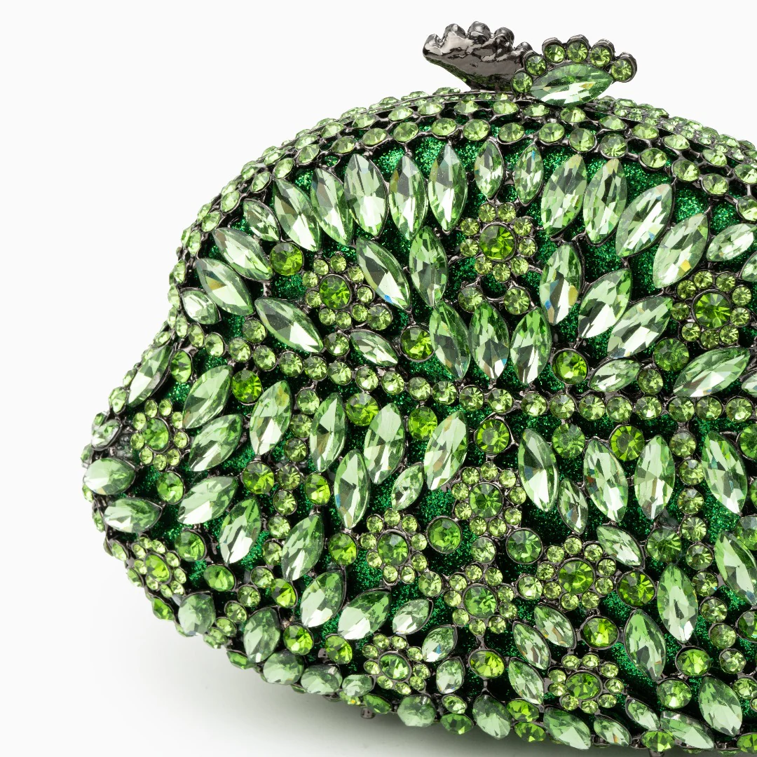 Ophelia Crystals Clutch Bag - Green - Image 2